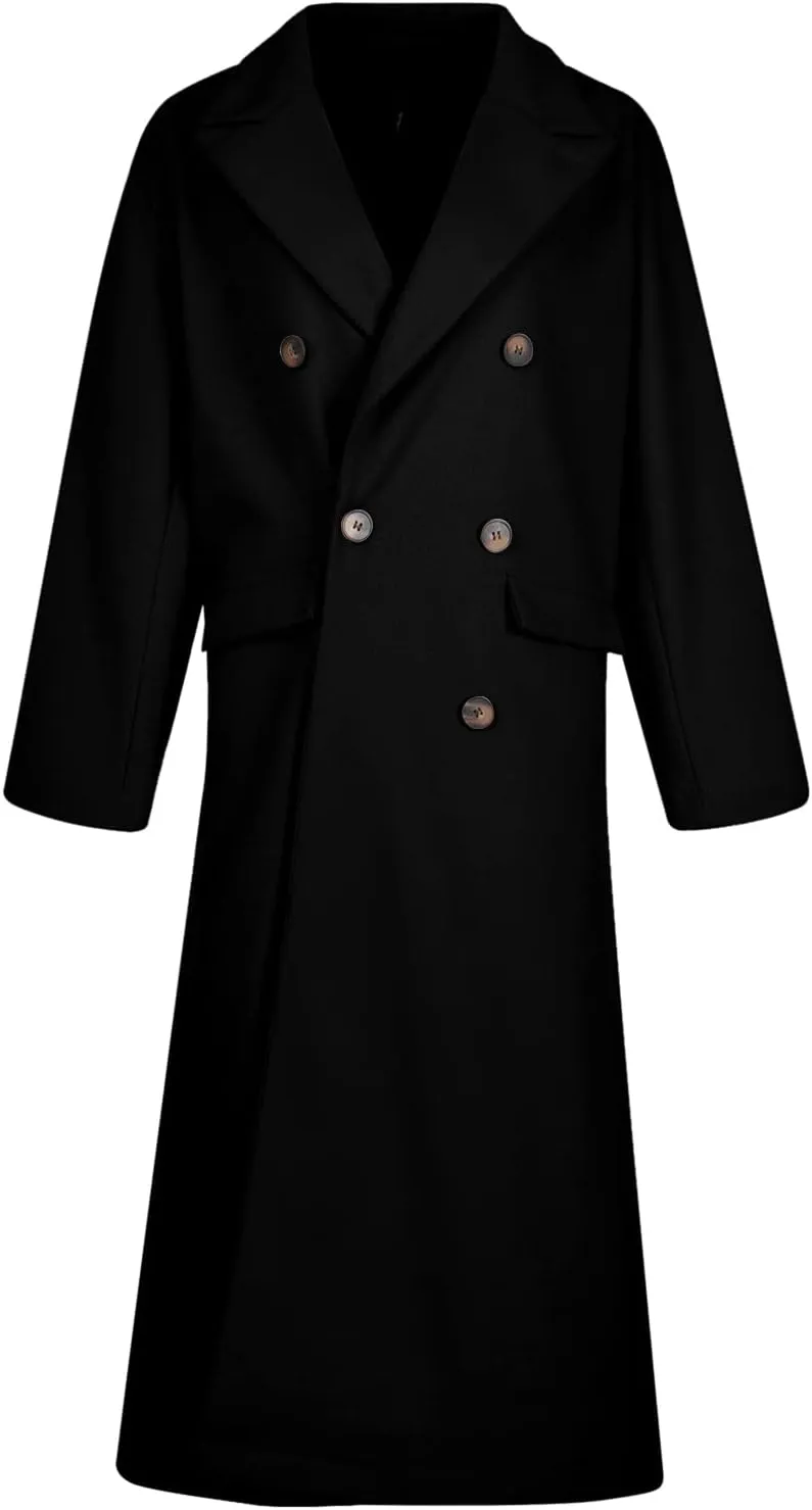 SERYU Womens Winter Lapel Slim Coat Trench Jacket Long Parka Overcoat Outwear