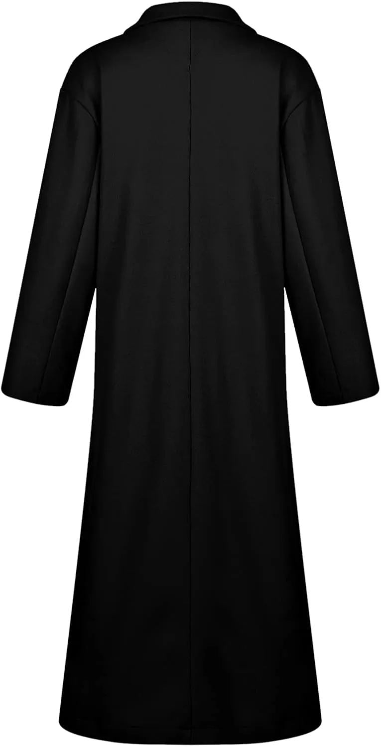 SERYU Womens Winter Lapel Slim Coat Trench Jacket Long Parka Overcoat Outwear