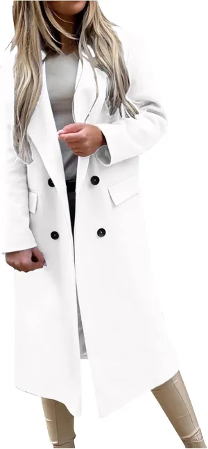 SERYU Womens Winter Lapel Slim Coat Trench Jacket Long Parka Overcoat Outwear