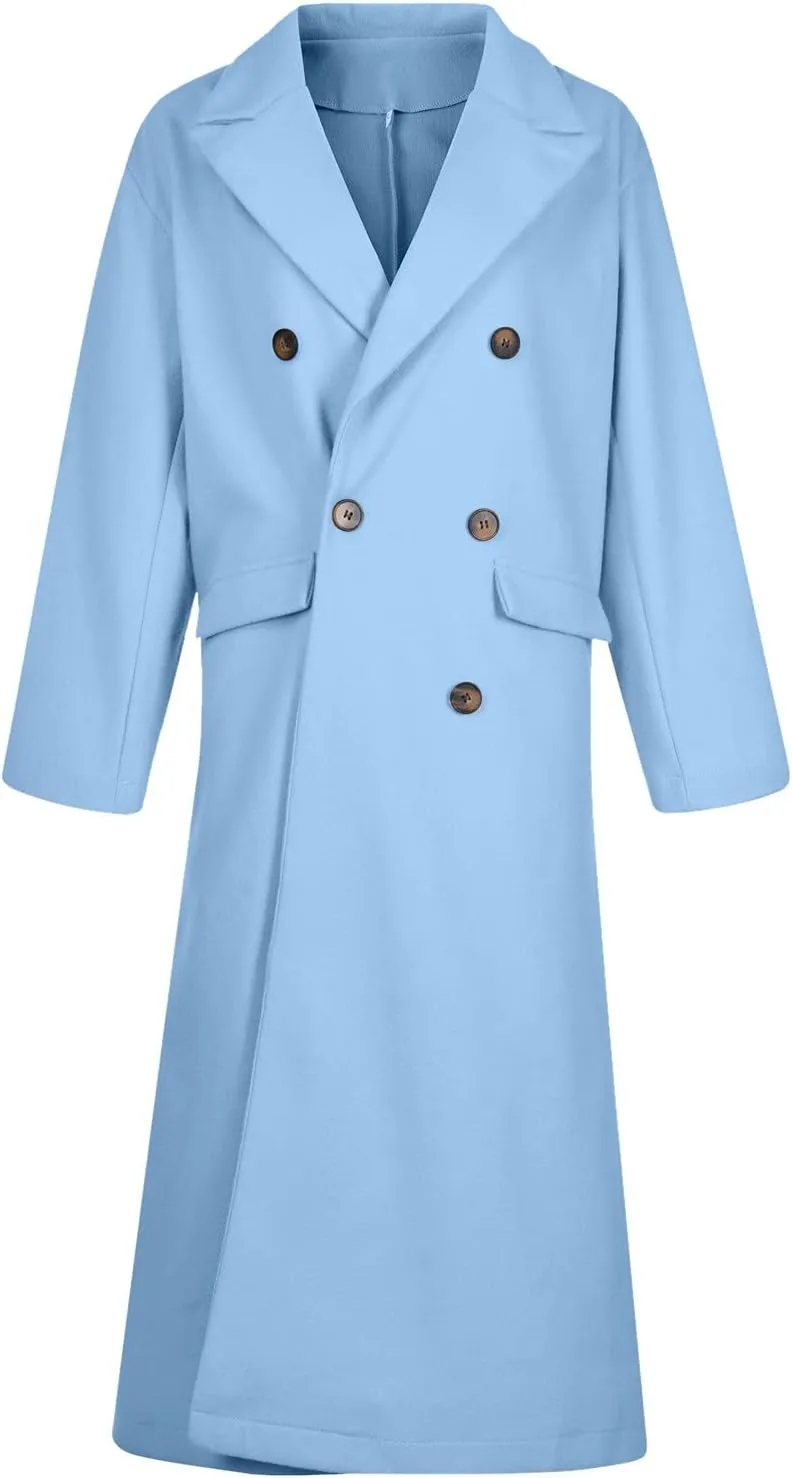 SERYU Womens Winter Lapel Slim Coat Trench Jacket Long Parka Overcoat Outwear