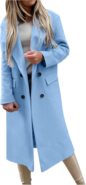 SERYU Womens Winter Lapel Slim Coat Trench Jacket Long Parka Overcoat Outwear