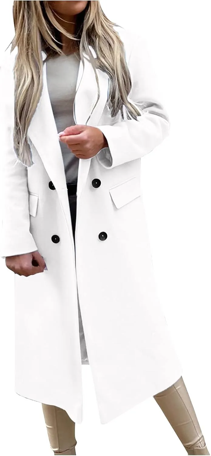 SERYU Womens Winter Lapel Slim Coat Trench Jacket Long Parka Overcoat Outwear