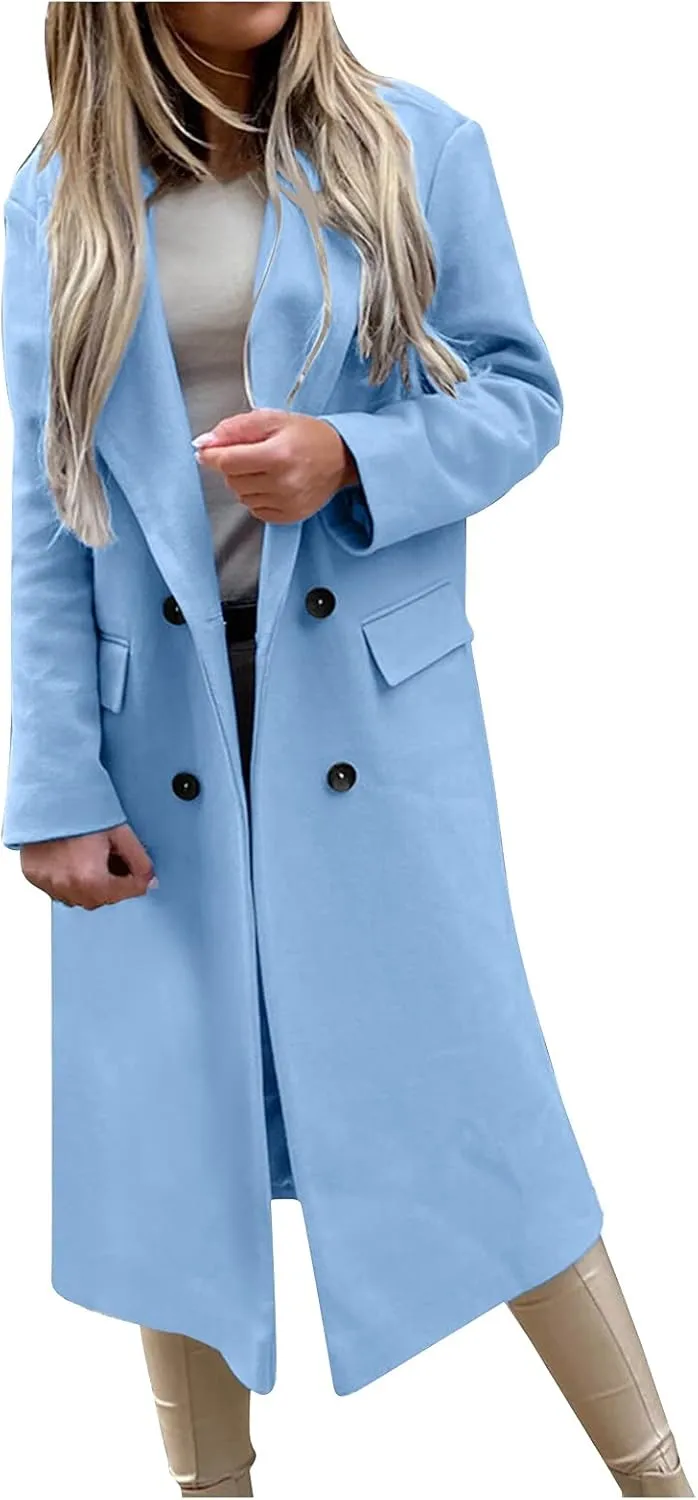 SERYU Womens Winter Lapel Slim Coat Trench Jacket Long Parka Overcoat Outwear