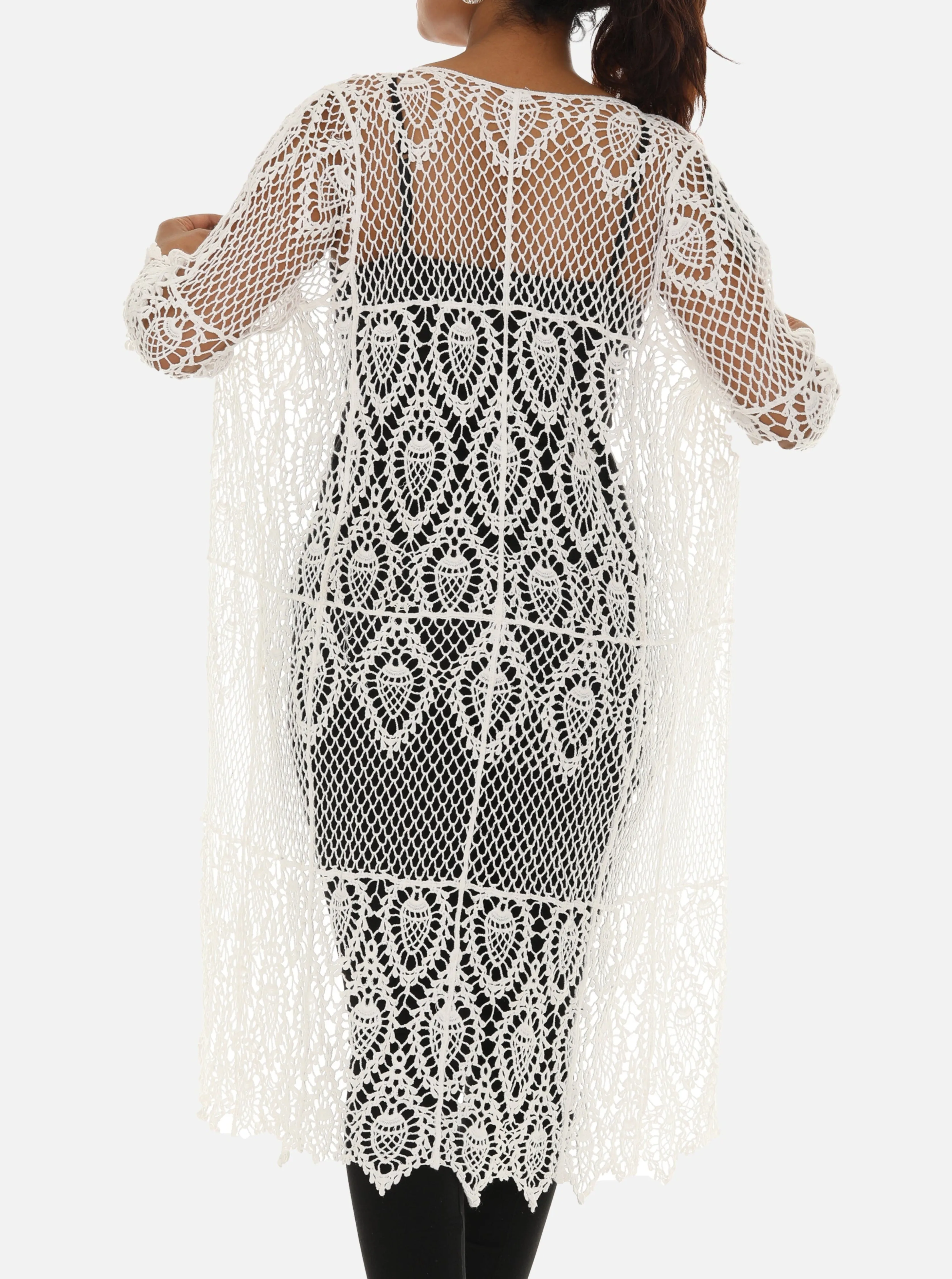 Sheer-Crochet Duster