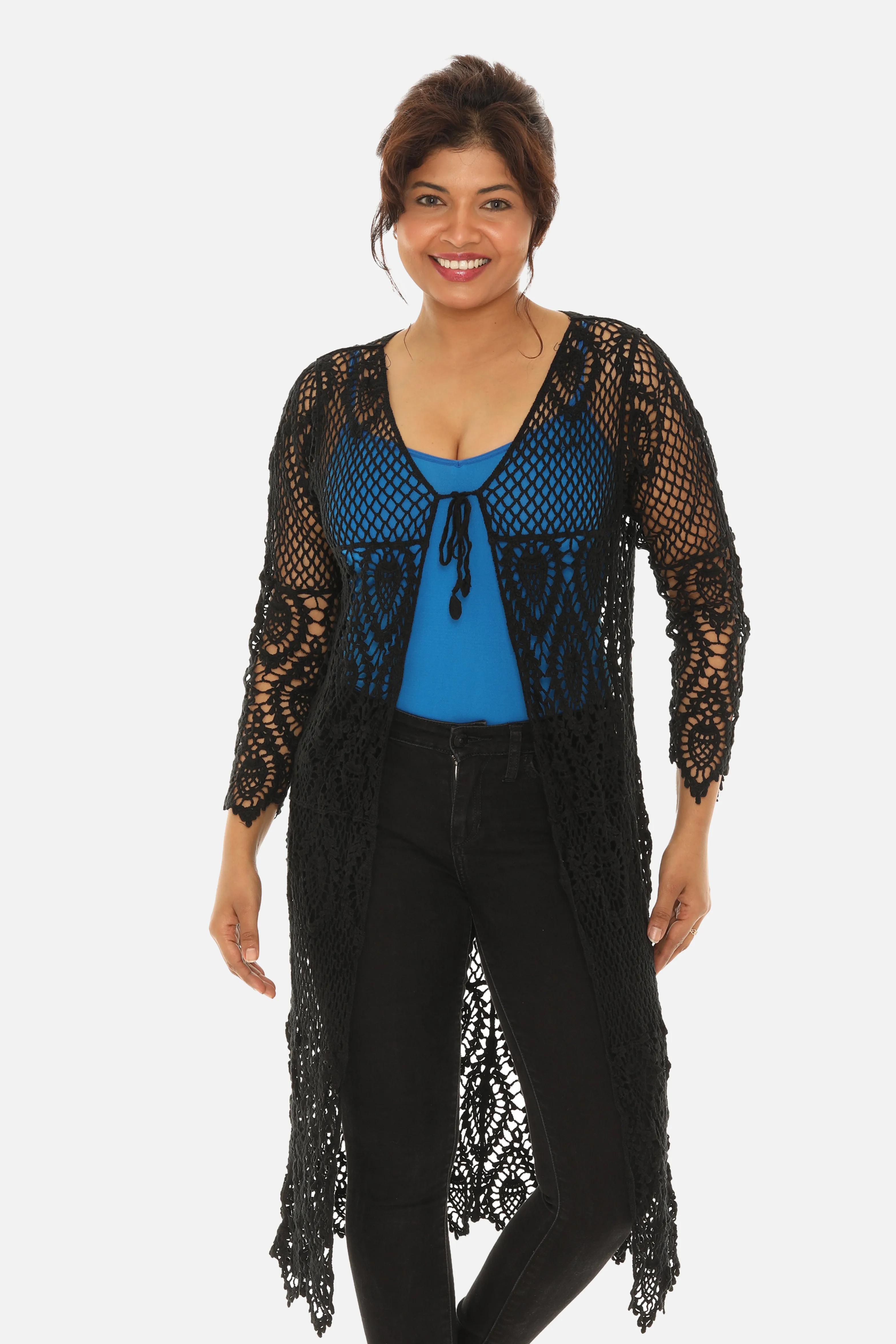 Sheer-Crochet Duster