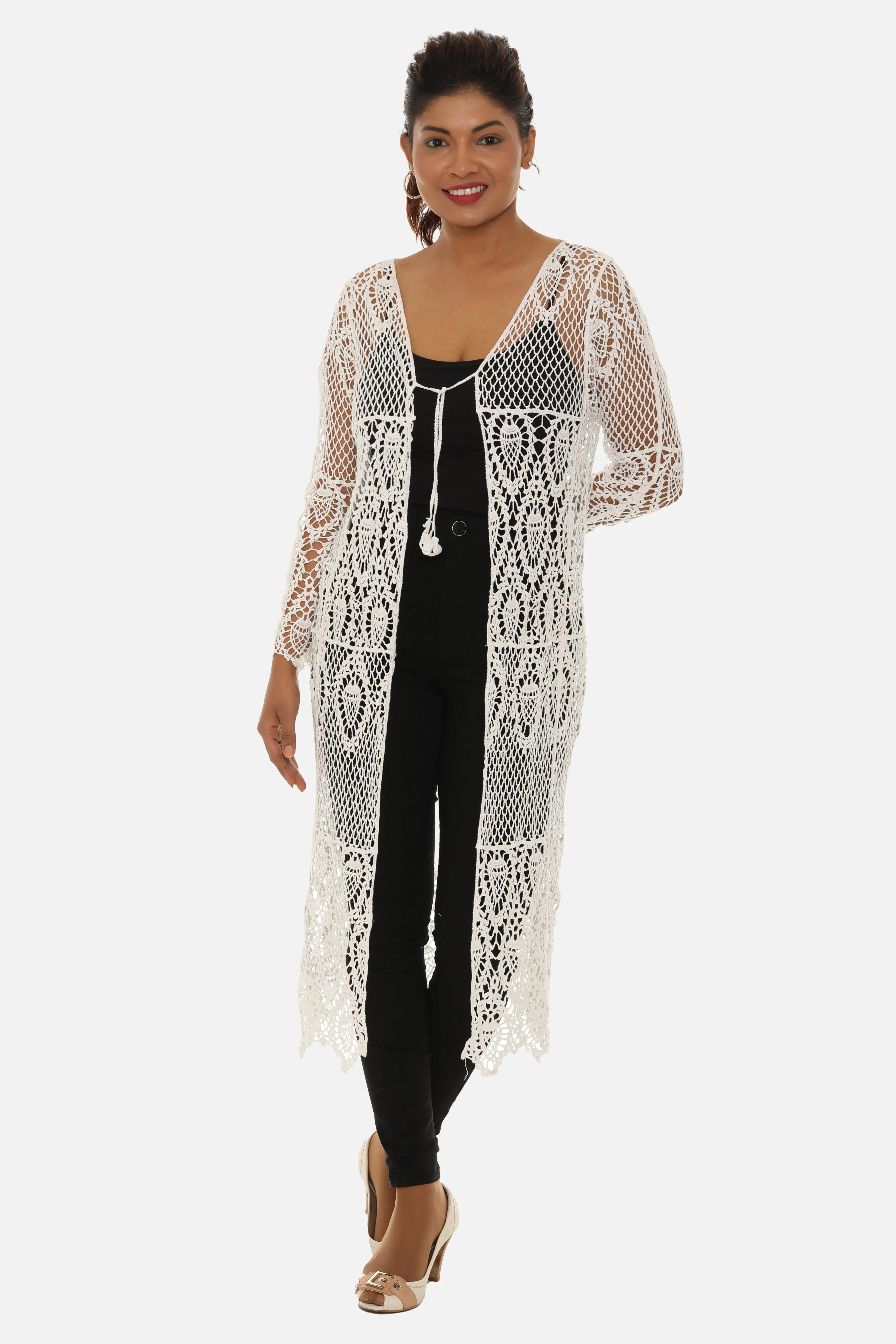 Sheer-Crochet Duster