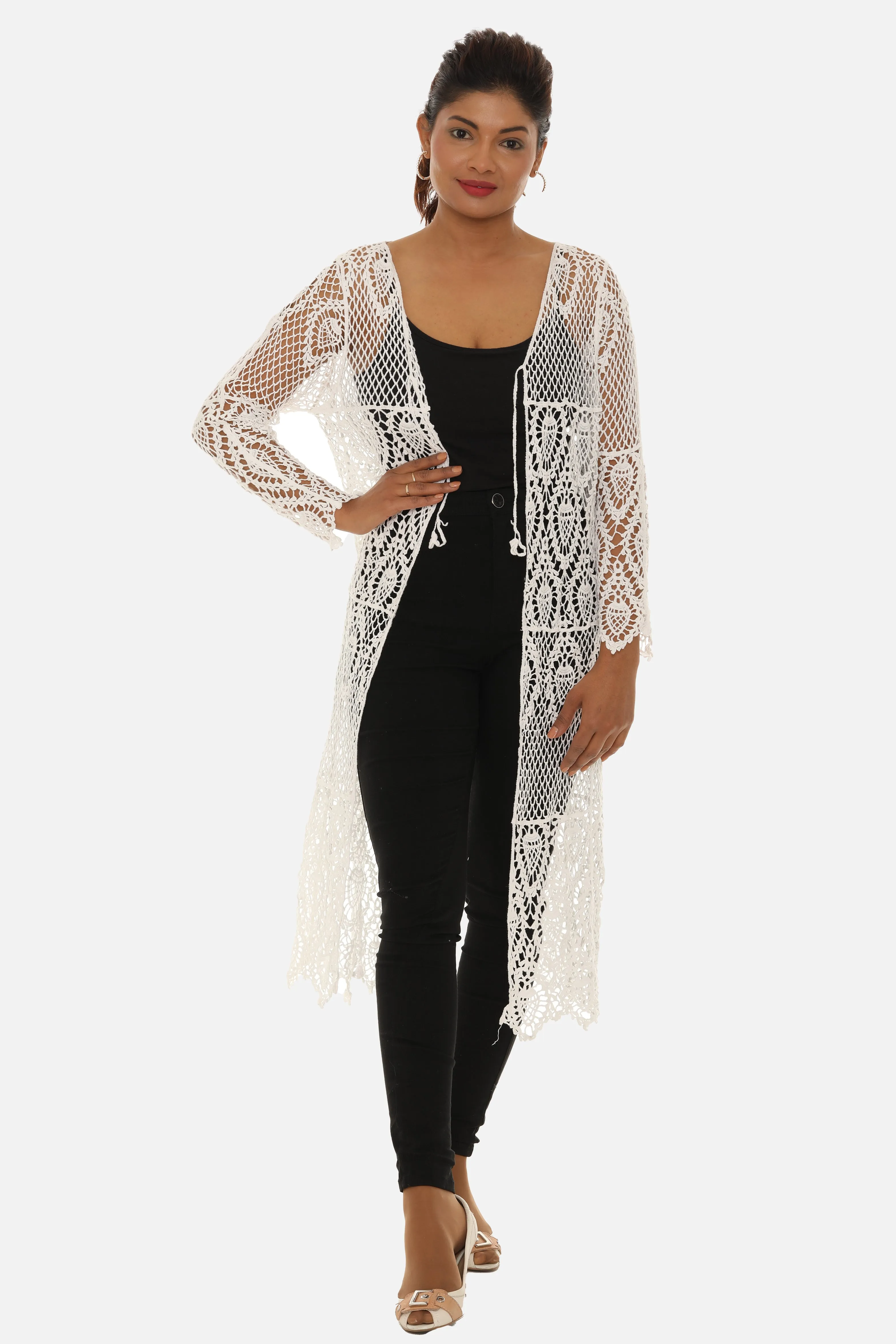 Sheer-Crochet Duster