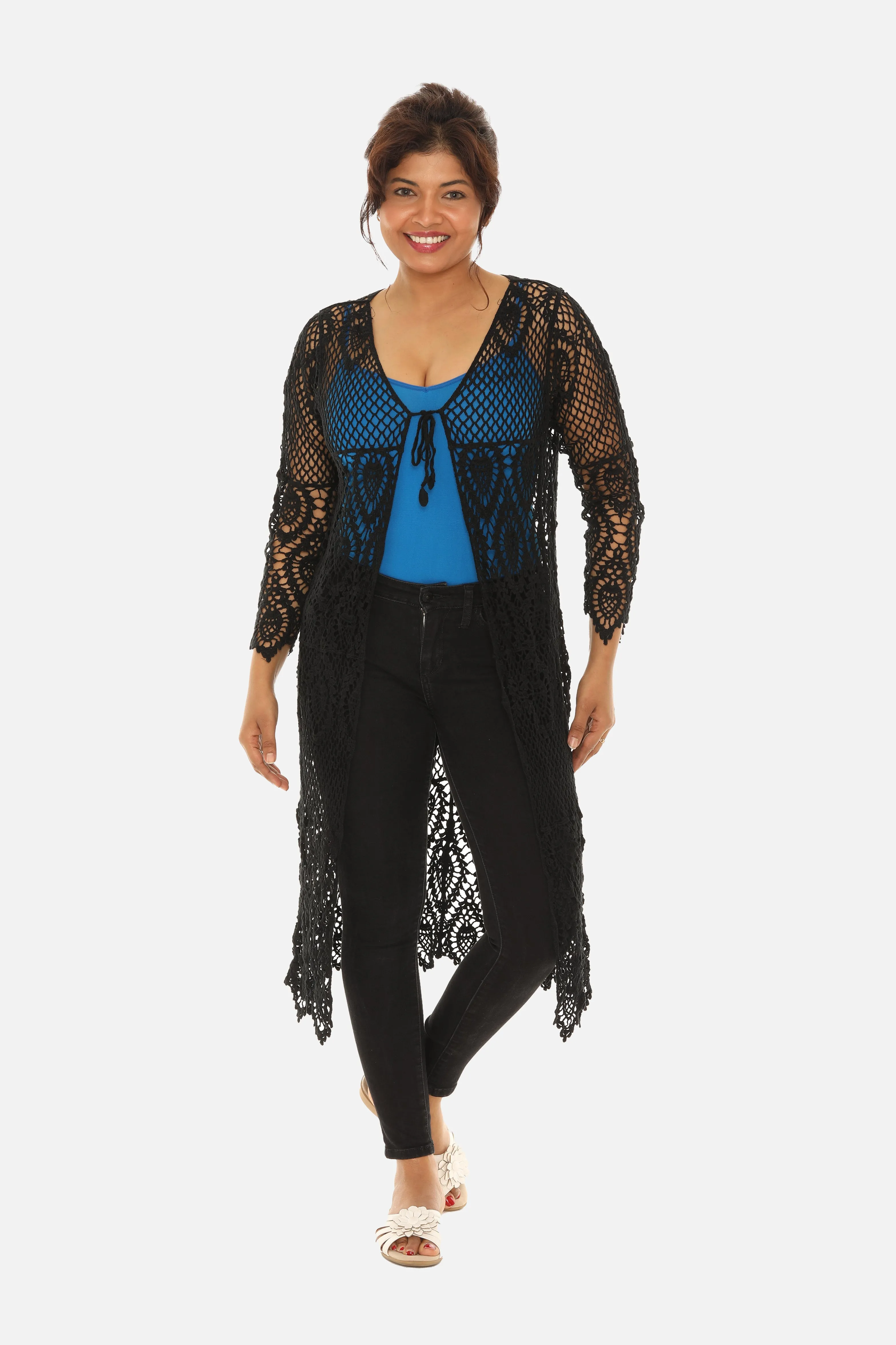 Sheer-Crochet Duster