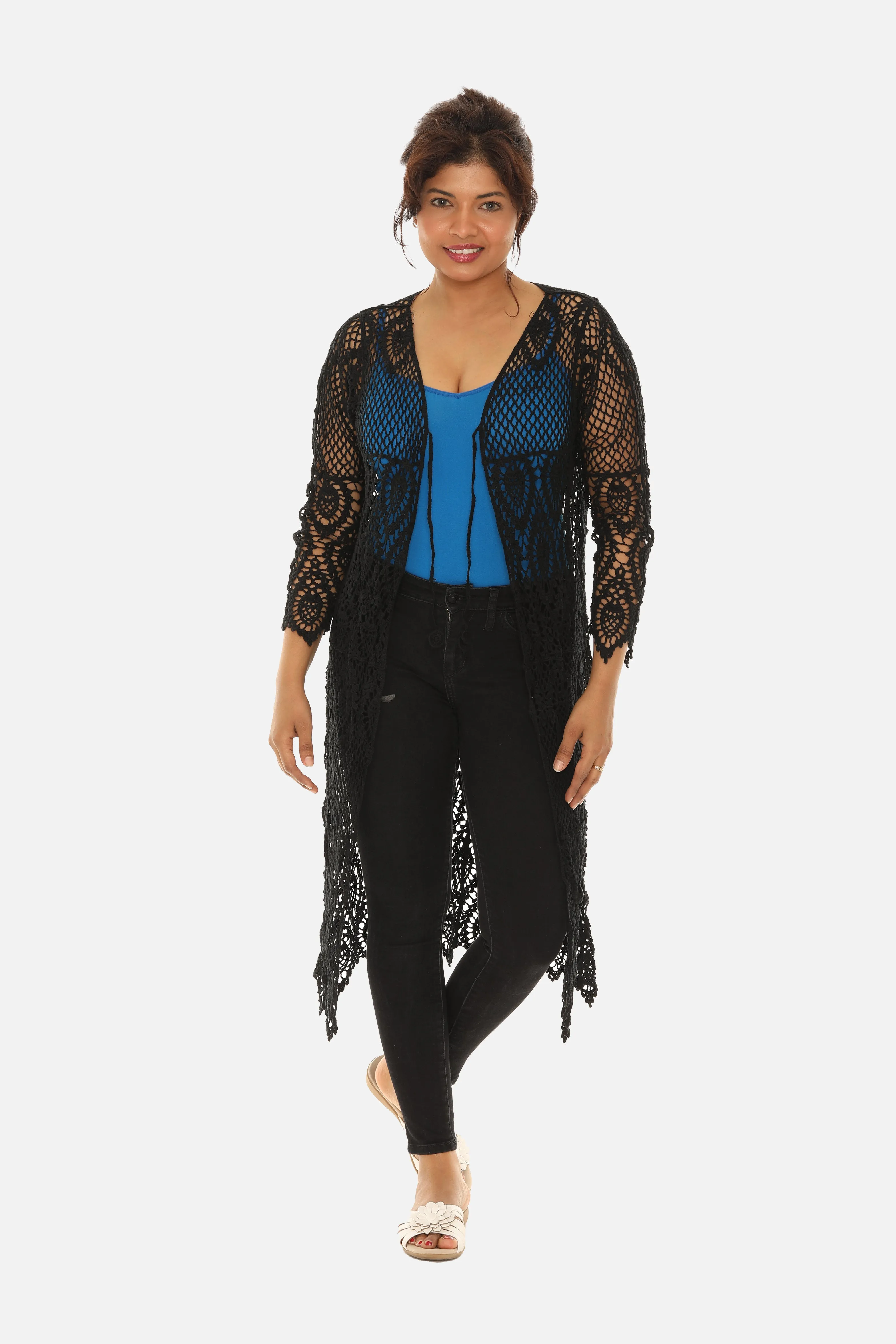 Sheer-Crochet Duster