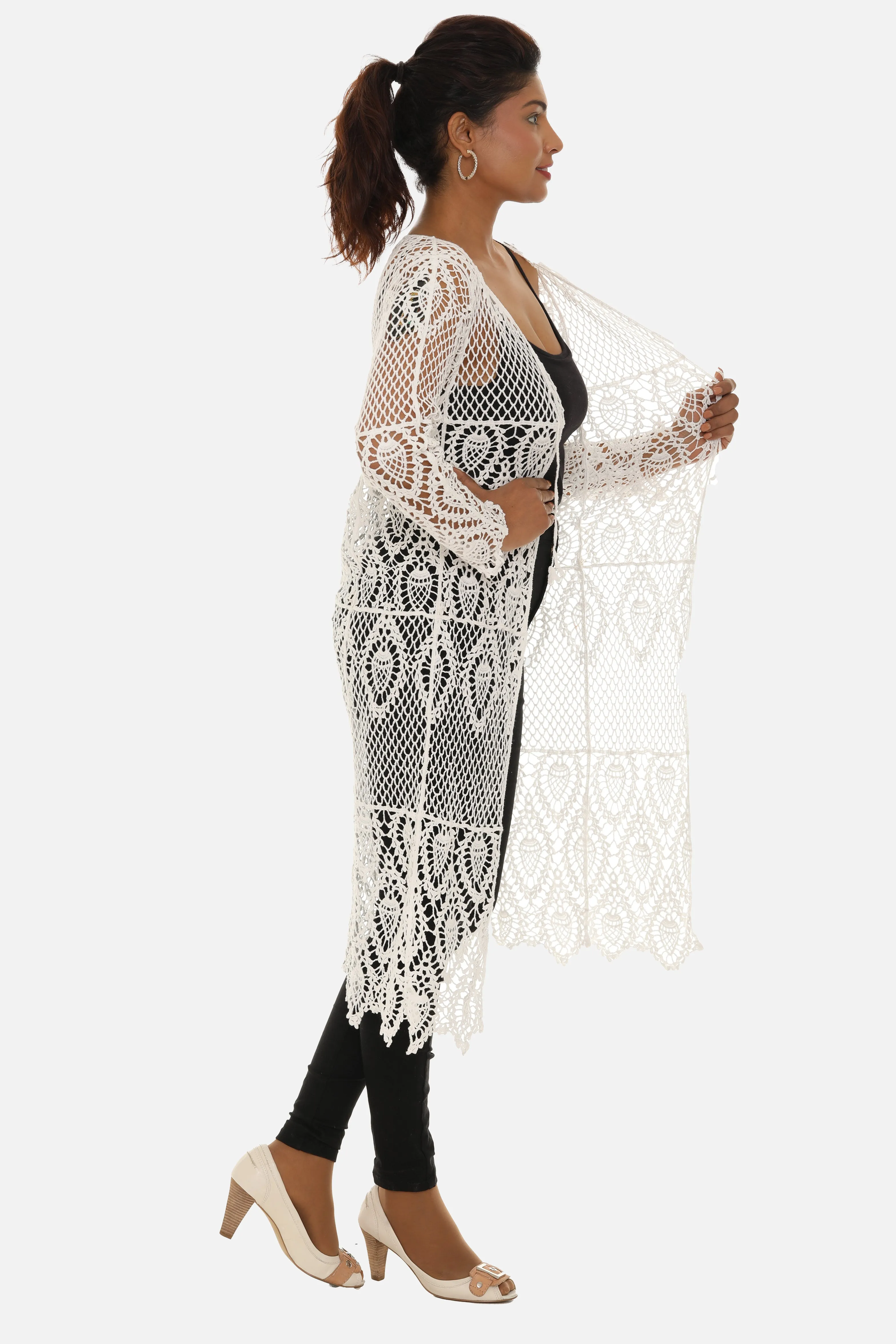 Sheer-Crochet Duster