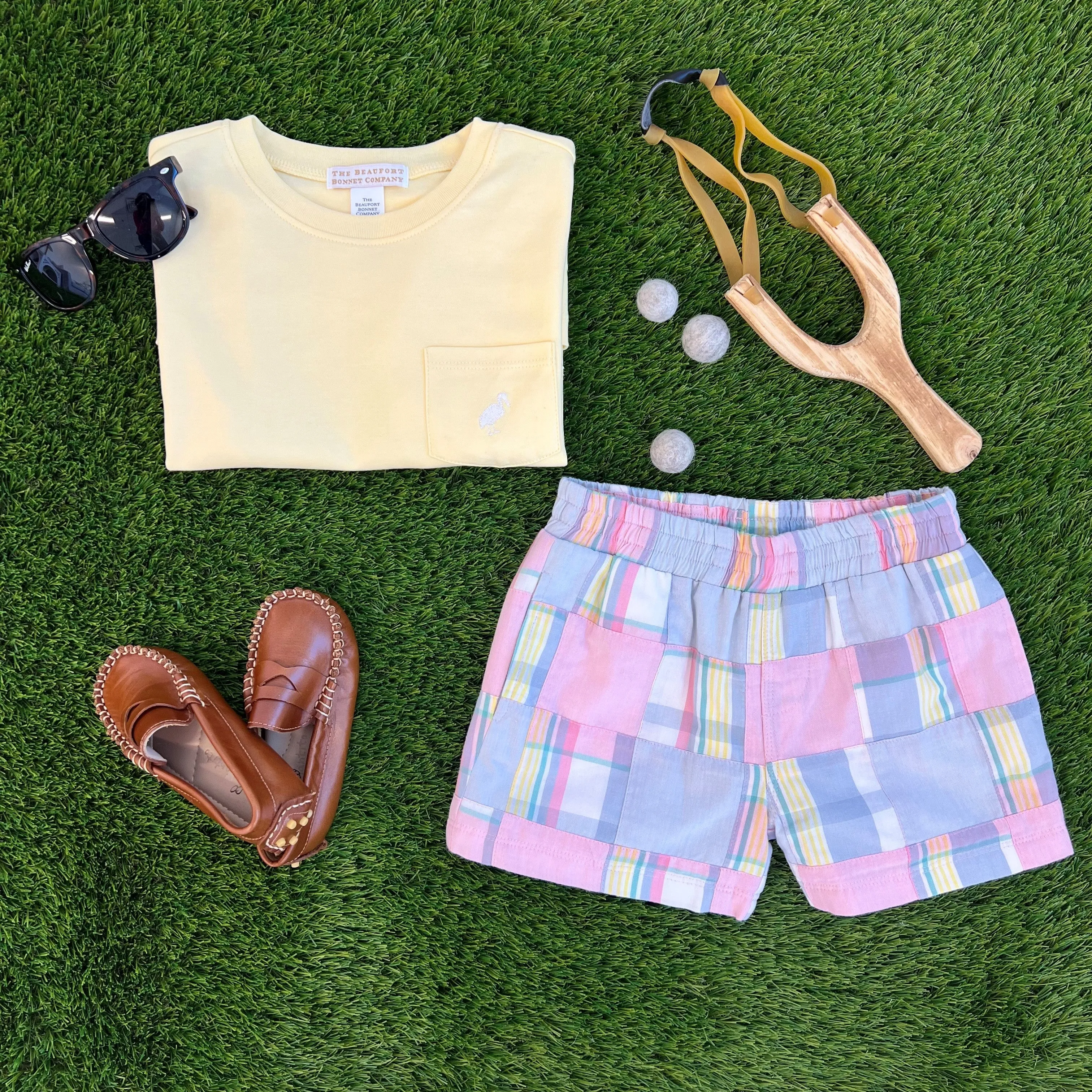 Sheffield Shorts - Morris Madras with Worth Avenue White Stork