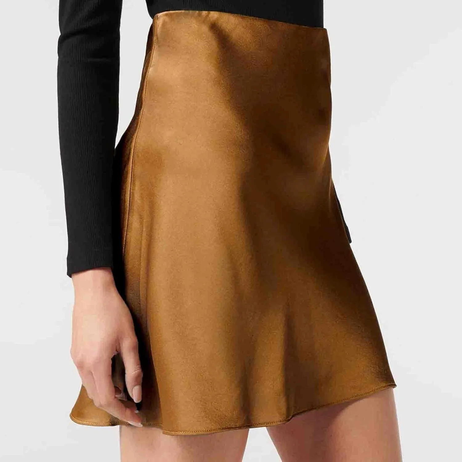 Short Skirt for Women Soft Smooth High Waisted Summer Skirts Solid Color Lightweight Quick Dry Mini Stain Skorts