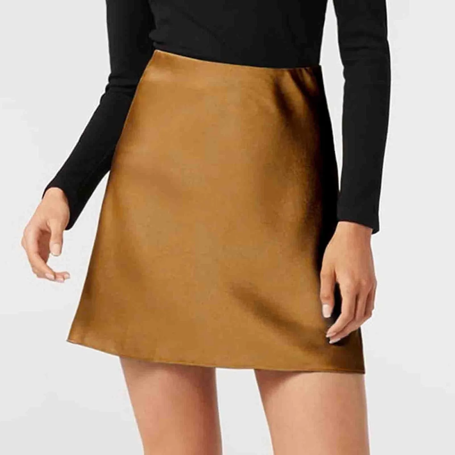 Short Skirt for Women Soft Smooth High Waisted Summer Skirts Solid Color Lightweight Quick Dry Mini Stain Skorts