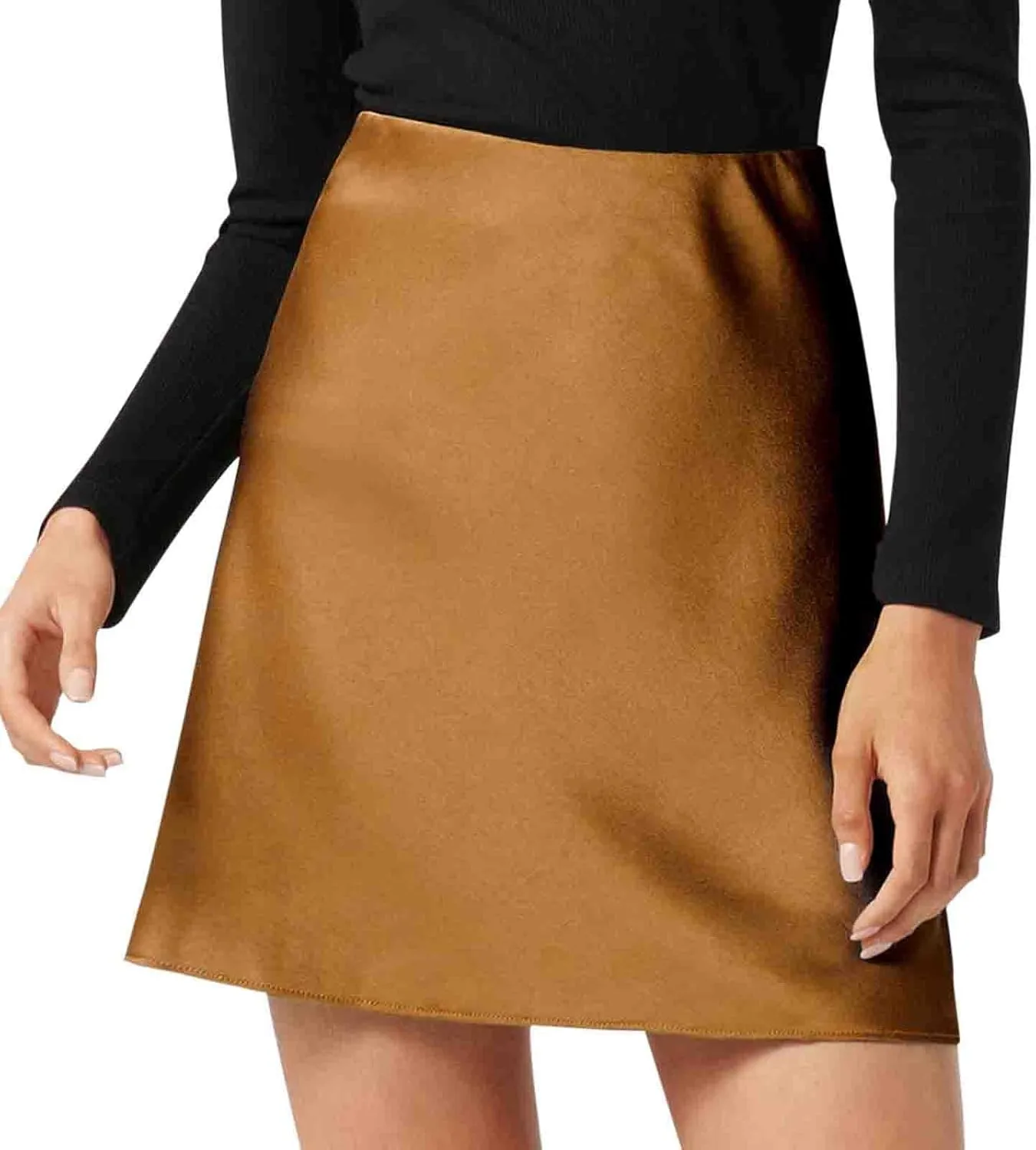 Short Skirt for Women Soft Smooth High Waisted Summer Skirts Solid Color Lightweight Quick Dry Mini Stain Skorts
