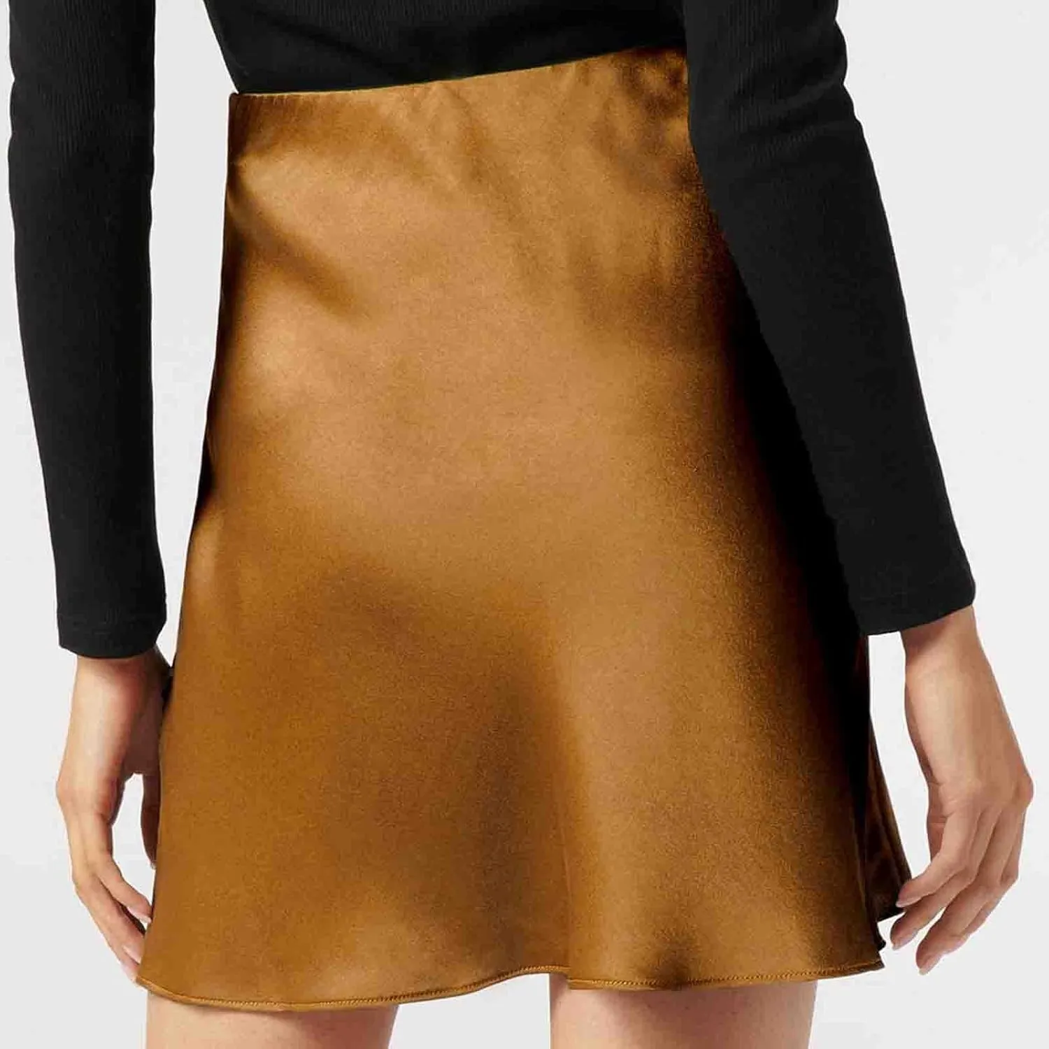 Short Skirt for Women Soft Smooth High Waisted Summer Skirts Solid Color Lightweight Quick Dry Mini Stain Skorts
