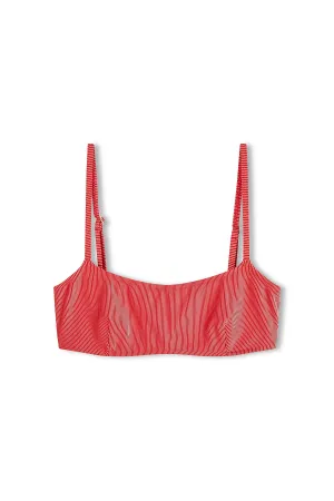 Signature Stripe Bralette Top - Chilli Red
