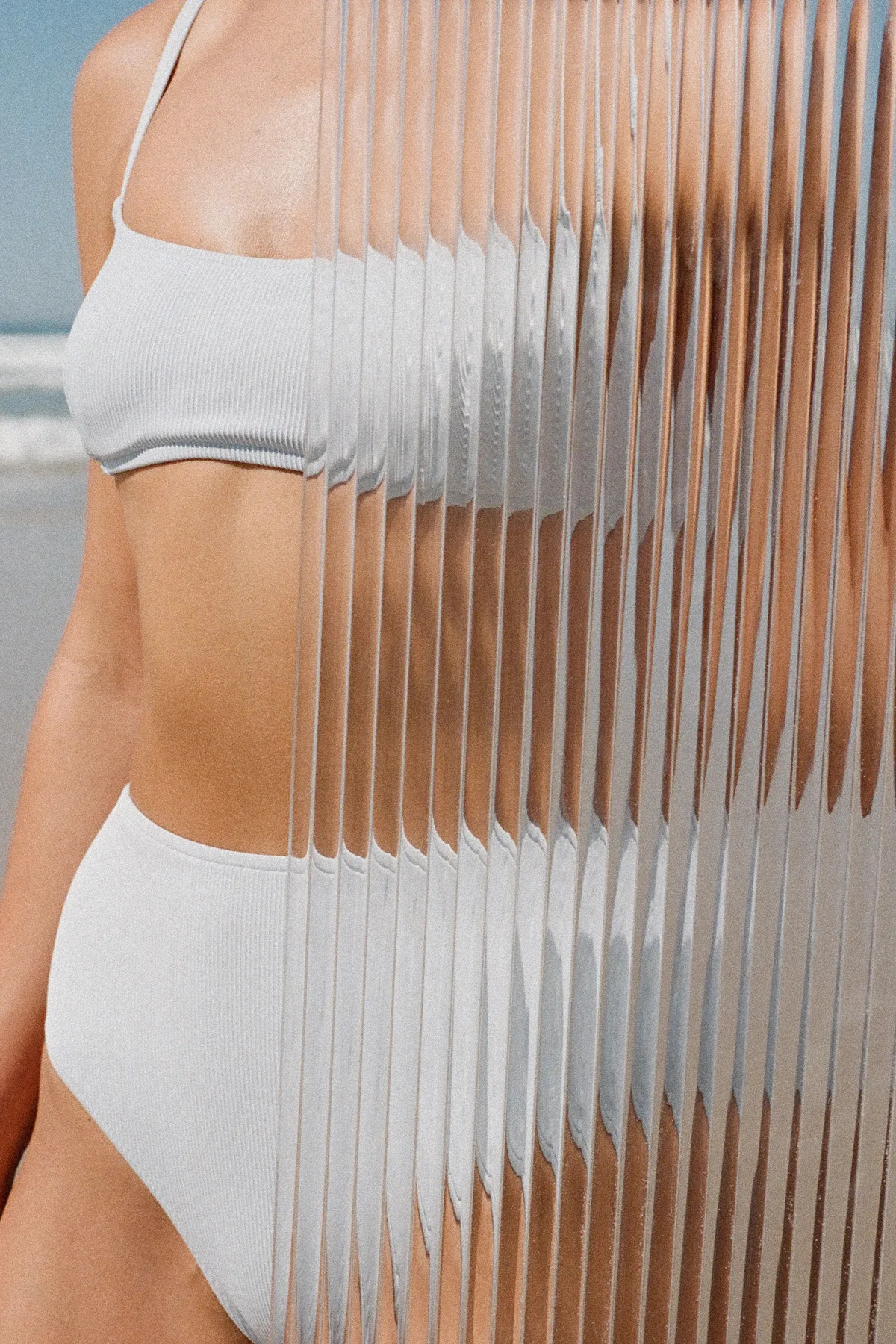 Signature Stripe Bralette Top - Shallow Blue