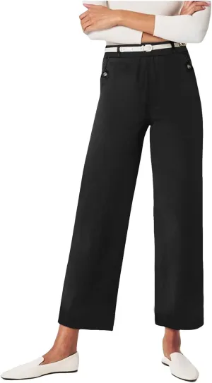 Straight Leg Pants Winter Ankle Hiking Sweatpants with Pockets High Waisted Elastic Waist