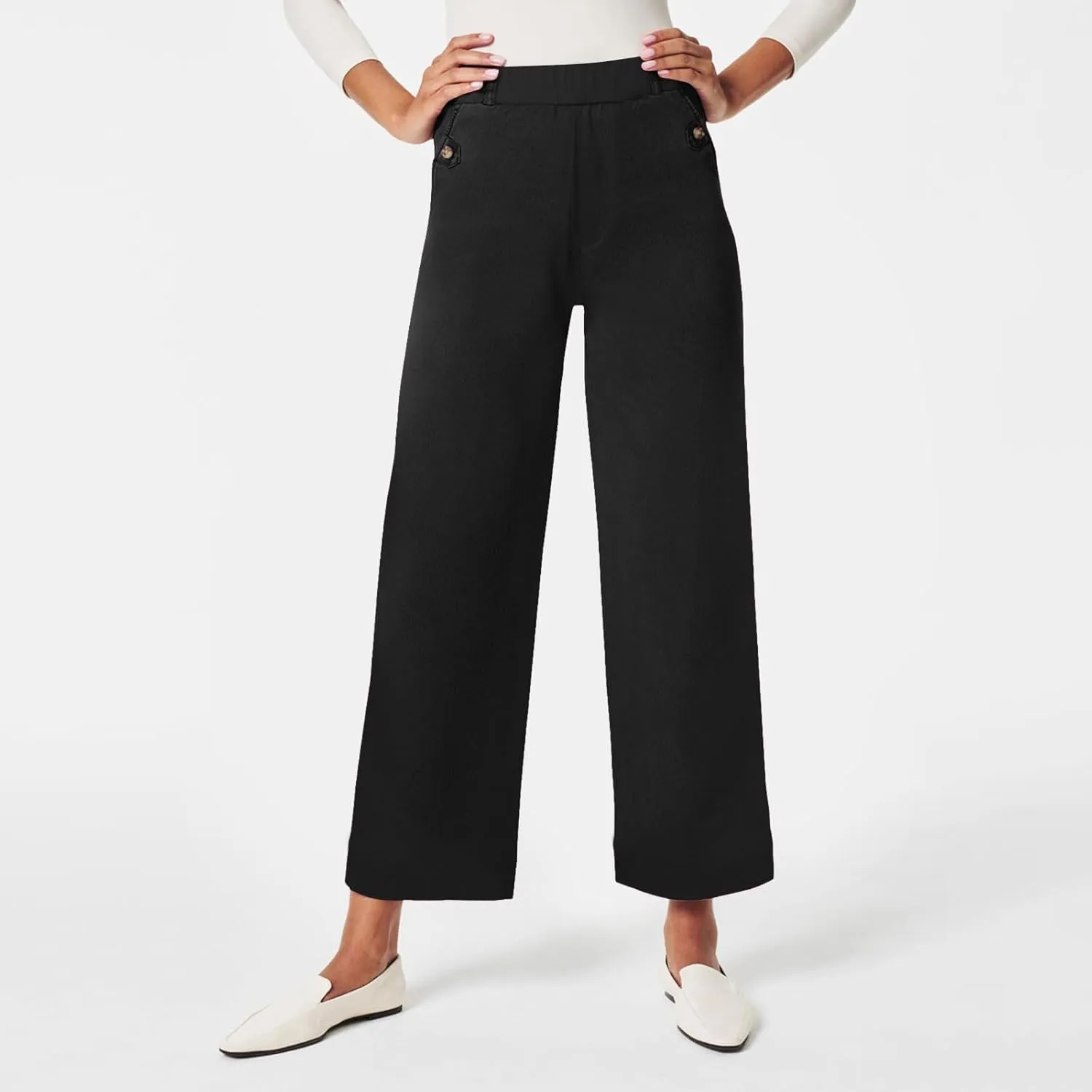 Straight Leg Pants Winter Ankle Hiking Sweatpants with Pockets High Waisted Elastic Waist