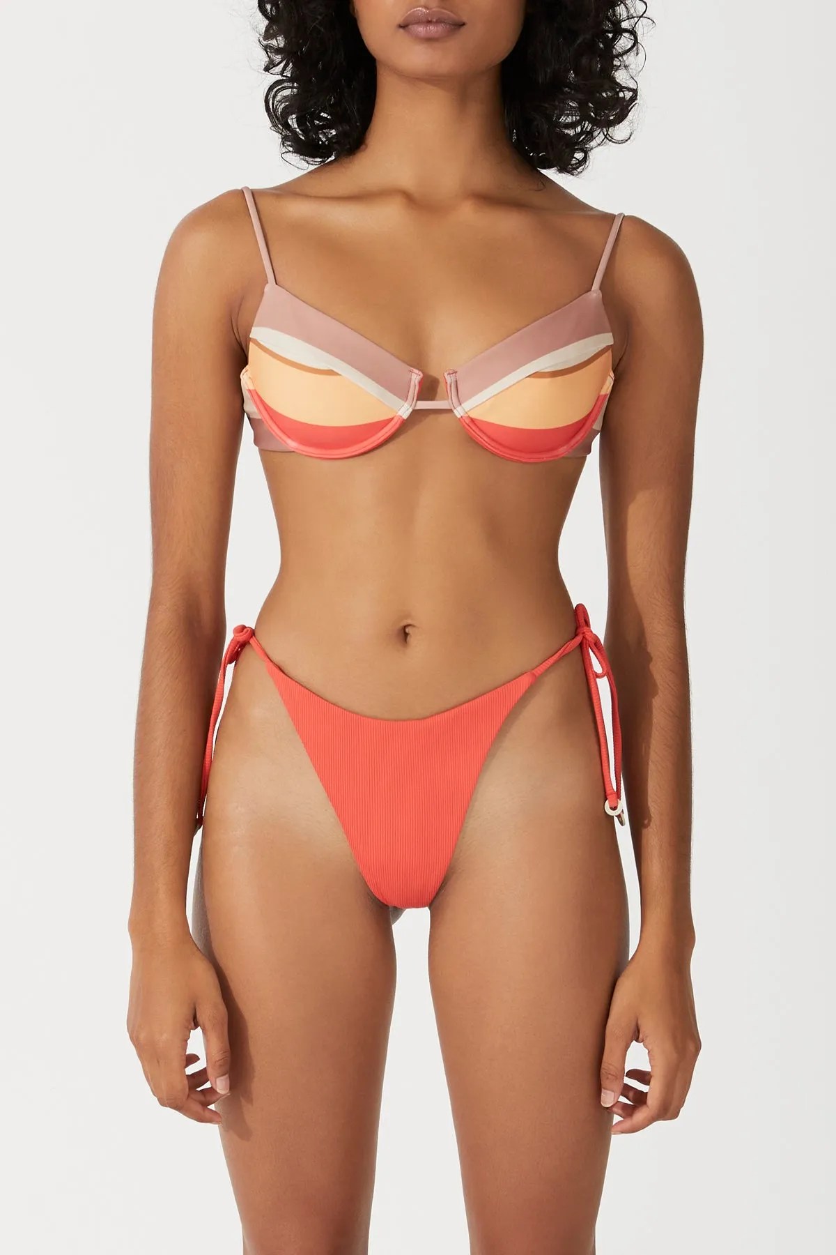 Sun Stripe Tie Balconette Bra Cup