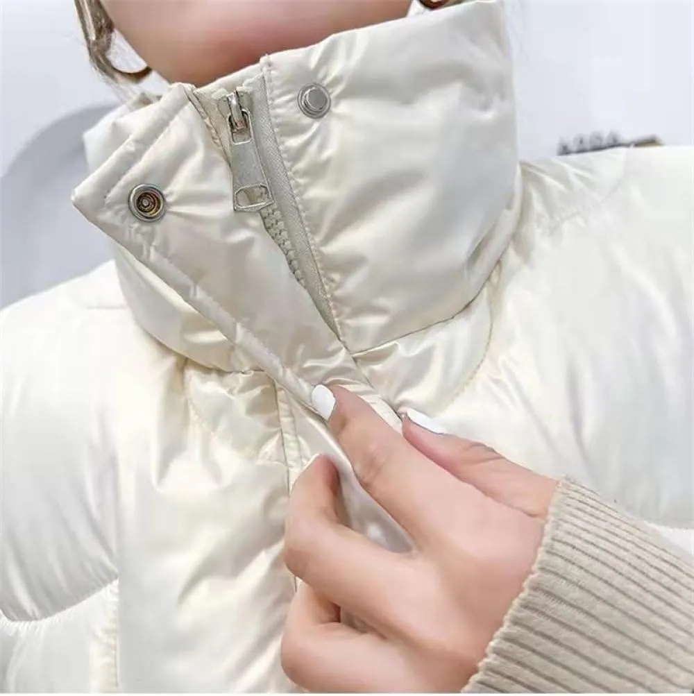 SWEPER Women'S Down Vest - Women Stand Collar Short Bright Color Cotton Padded Jacket Sleeveless Female Winter Waistcoat
