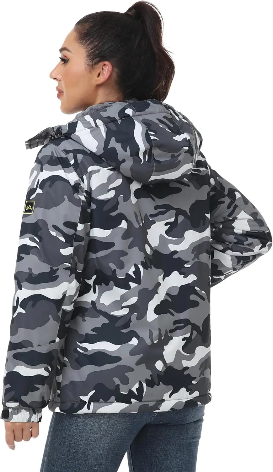 TACVASEN Women's Winter Jacket Waterproof Ski Jacket Hooded Fleece Lined Warm Snow Coat Mountain Windproof Rain Windbreaker