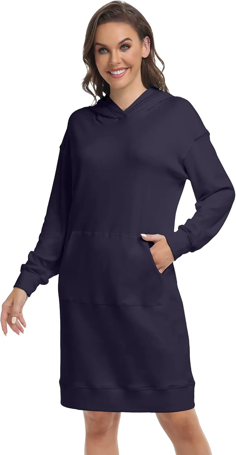 TAIPOVE Fleece Sweatshirt Hoodie Winter Dress w Pockets Oversized Long Sleeve Casual Fall Spring for Women Soft