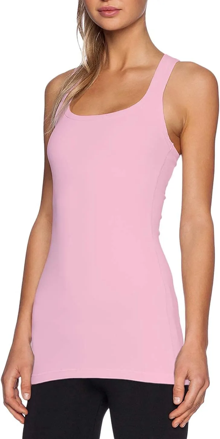 TAIPOVE Long Tank Tops for Women Cotton Layering Racerback Extra Long Camisole Activewear 3packs