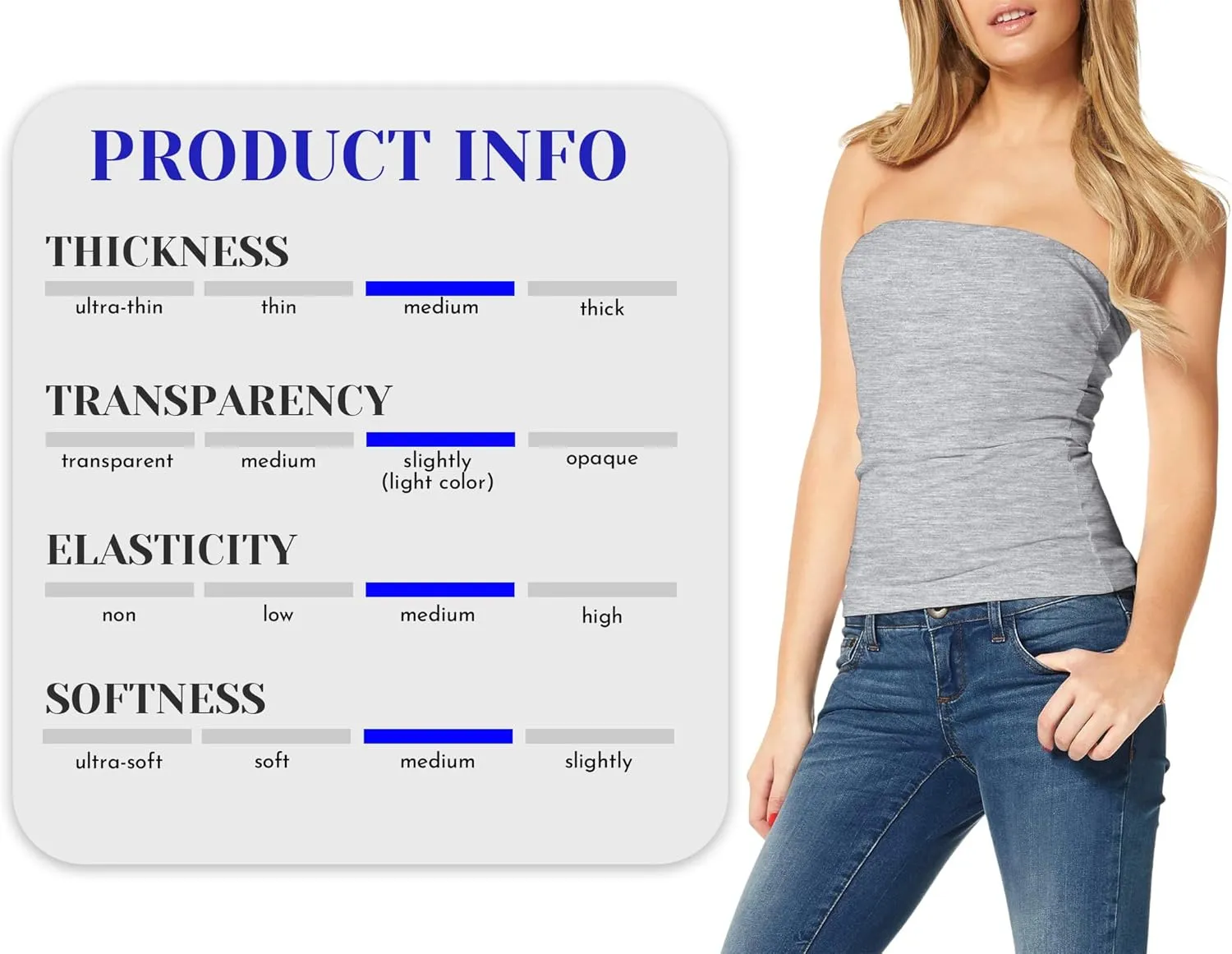 TAIPOVE Women's Tube Top Cotton Strapless Camisole Crop Length Sexy Cute Summer Shirts 3 Packs