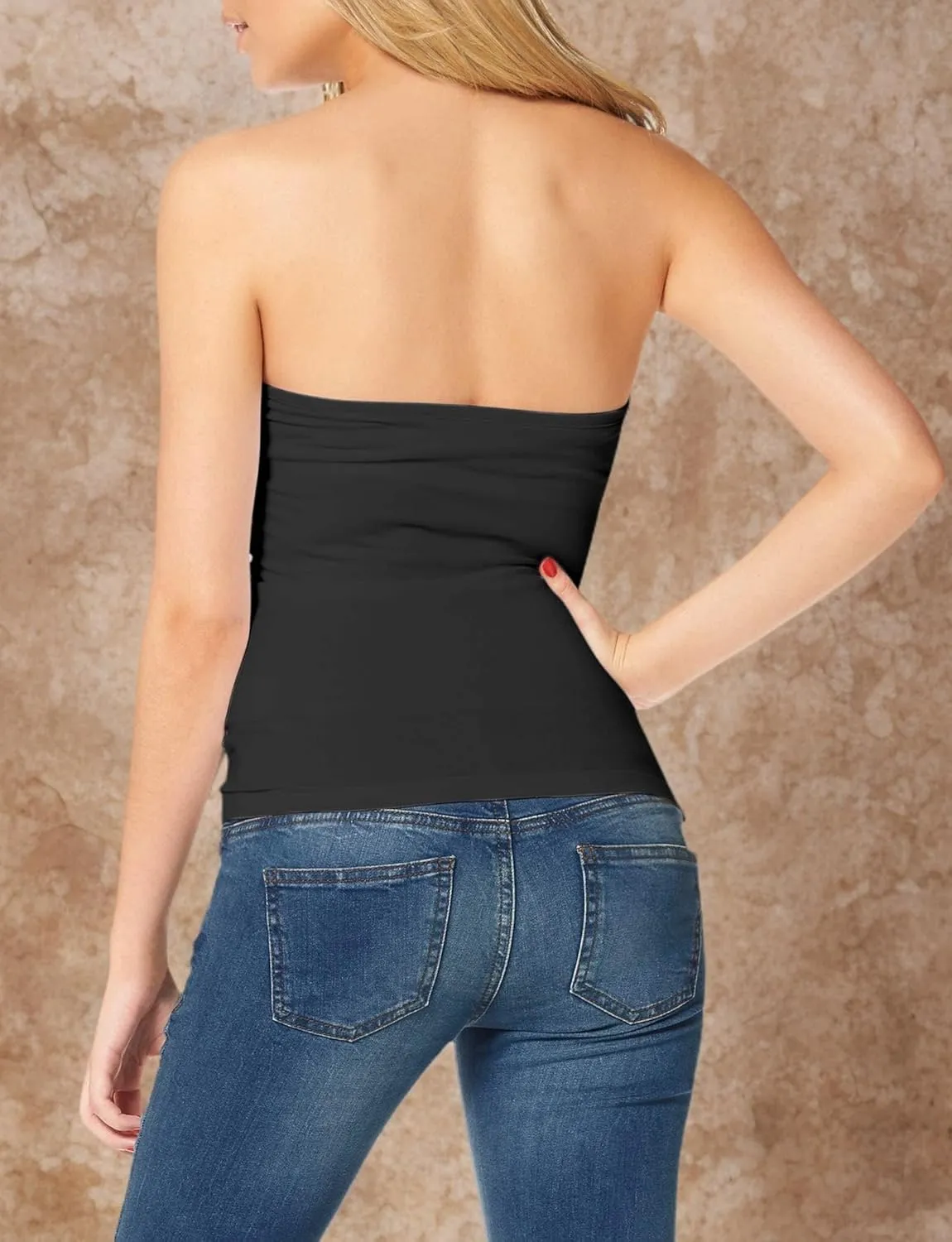 TAIPOVE Women's Tube Top Cotton Strapless Camisole Crop Length Sexy Cute Summer Shirts 3 Packs