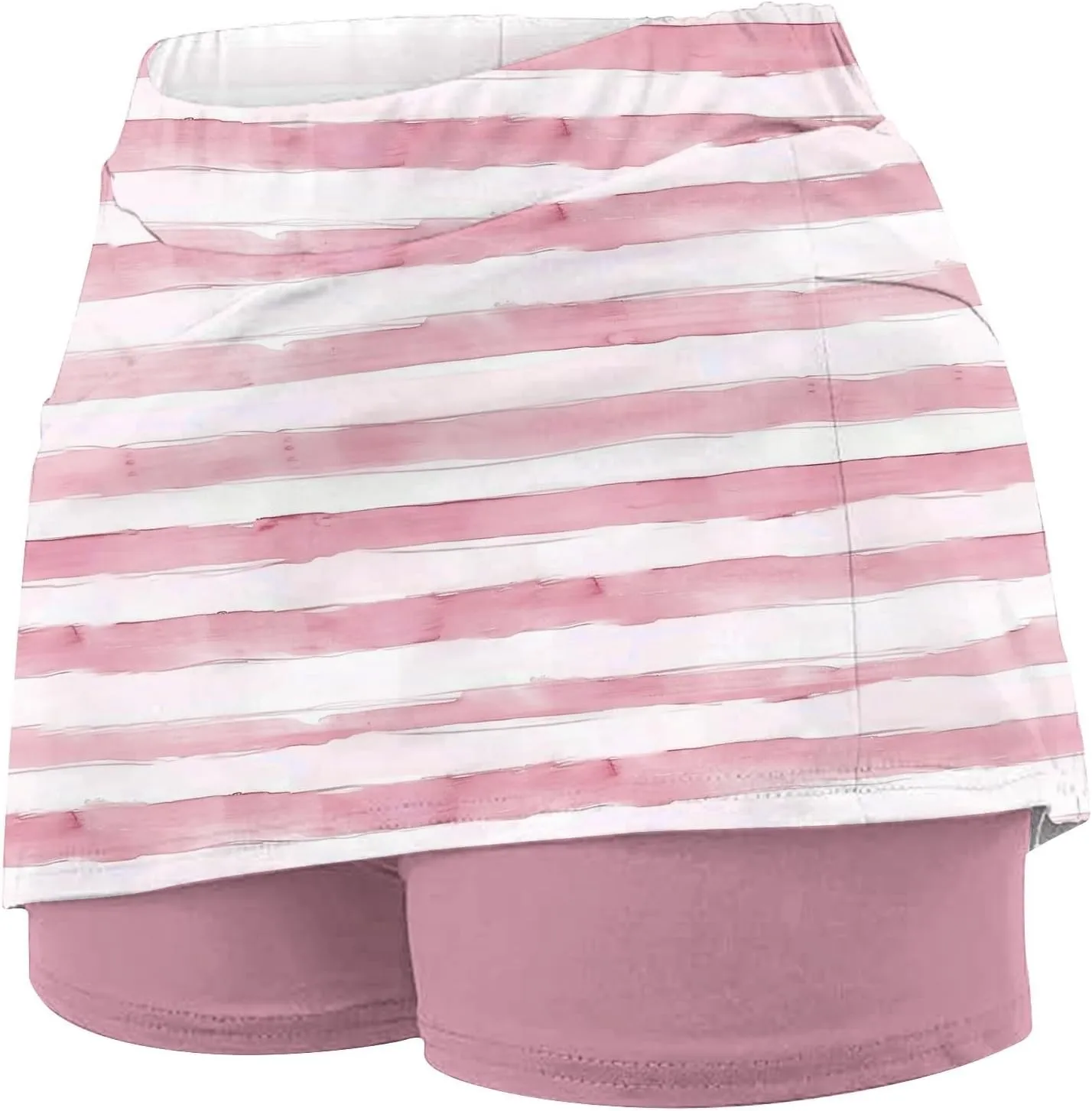 Tennis Skirts for Women with Shorts Fashion Striped Casual A-Line Skorts Tummy Control Lightweight Sports Pants Skirt