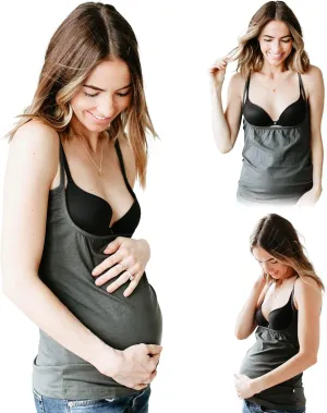 The Open Busted Breastfeeding Tank Top, Layering Cami & Maternity Undershirt - Rayon from Bamboo/Cotton