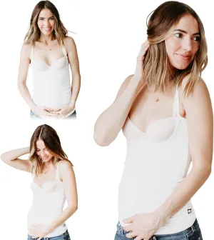 The Open Busted Breastfeeding Tank Top, Layering Cami & Maternity Undershirt - Rayon from Bamboo/Cotton