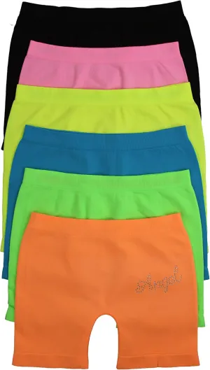 ToBeInStyle Girls Pack of 6 Layering Stretch Shorts Modesty Slip Under Skirts Boyshorts