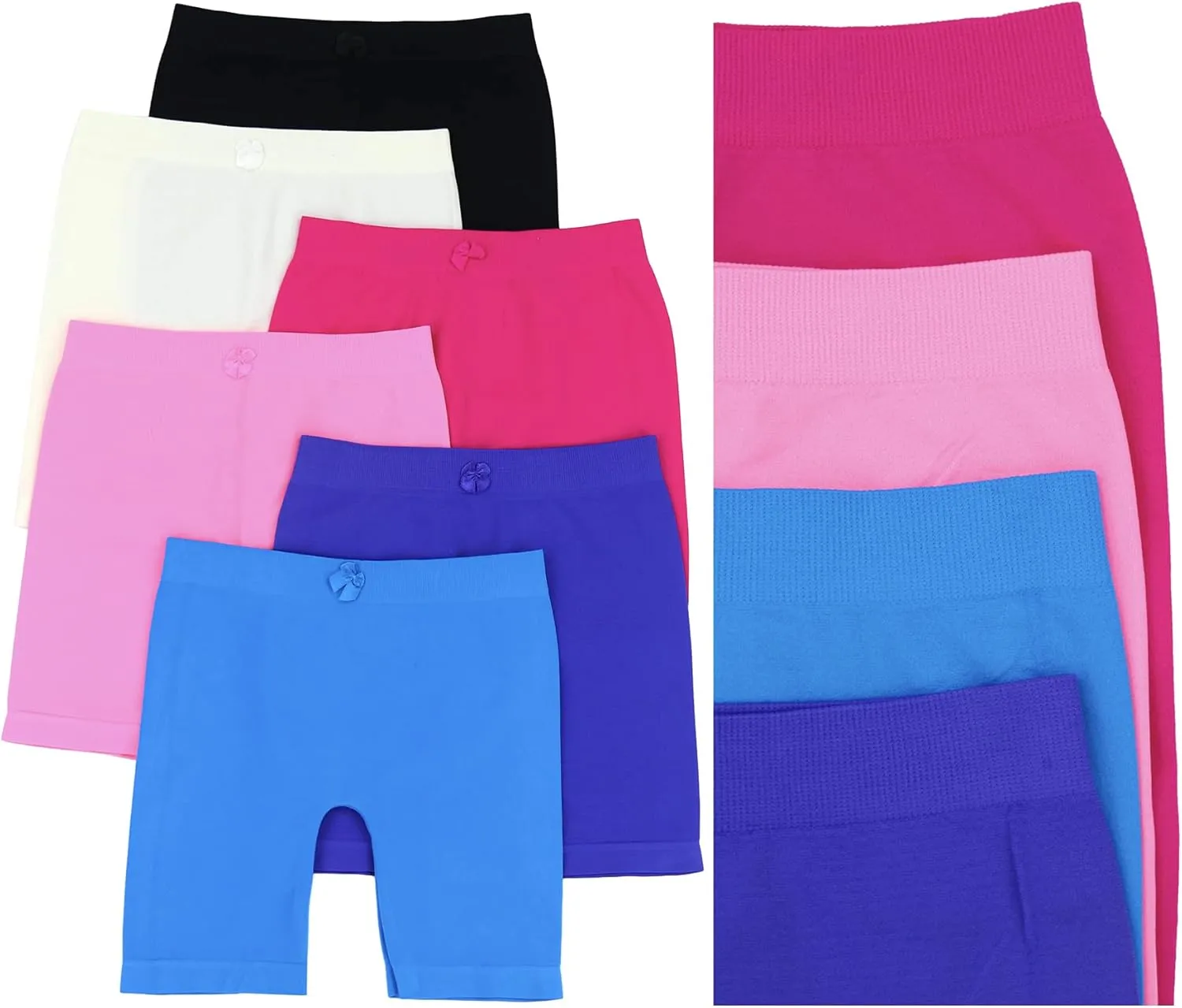 ToBeInStyle Girls Pack of 6 Layering Stretch Shorts Modesty Slip Under Skirts Boyshorts