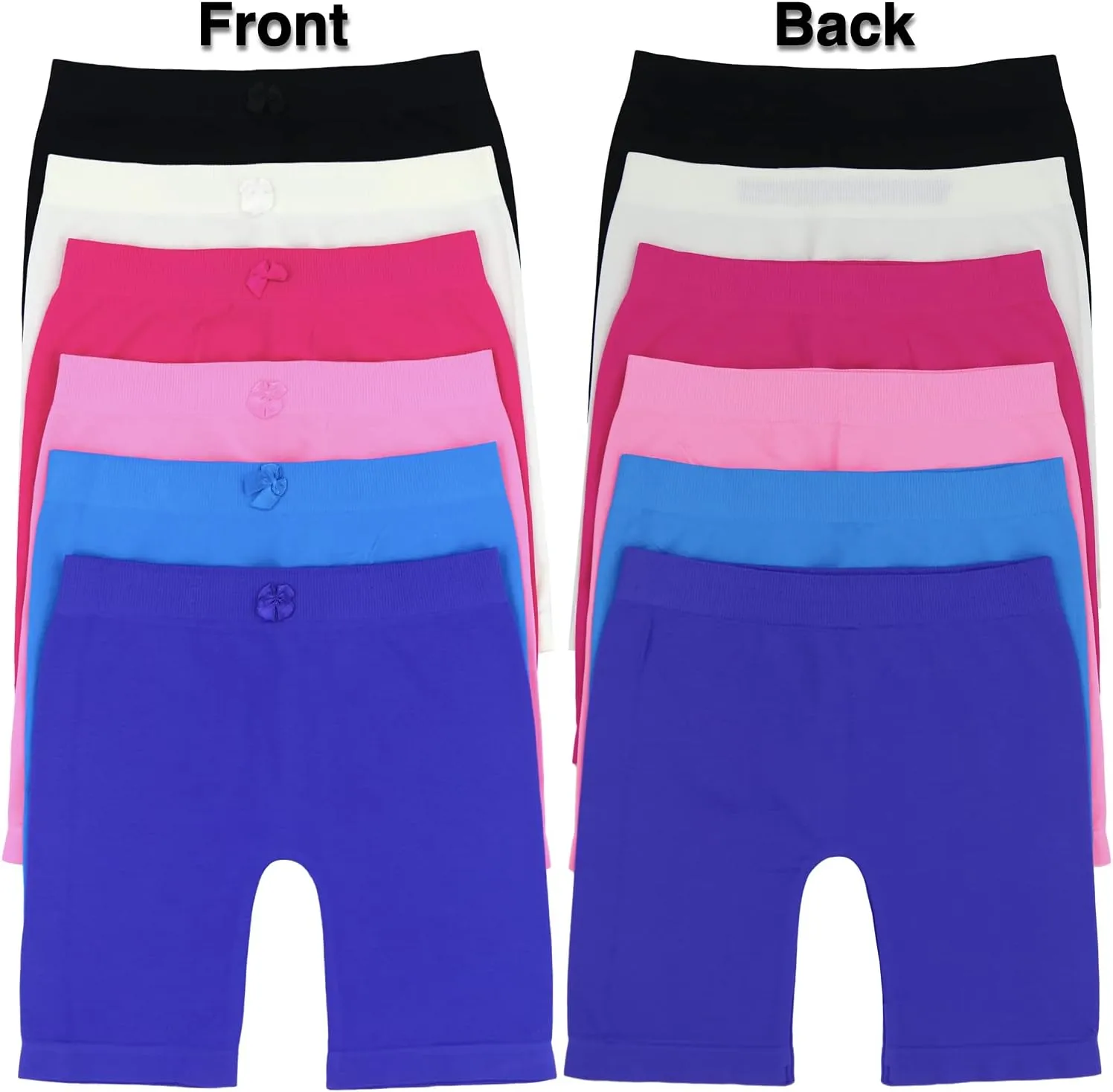 ToBeInStyle Girls Pack of 6 Layering Stretch Shorts Modesty Slip Under Skirts Boyshorts