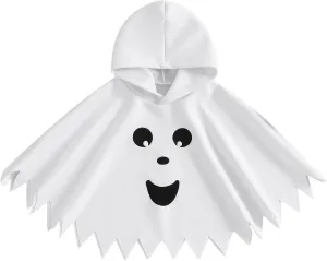 Toddler Baby Boys Girls Halloween Costume Ghost Party Face Cloak Hooded Cape Halloween Fancy Party Cosplay Outfits