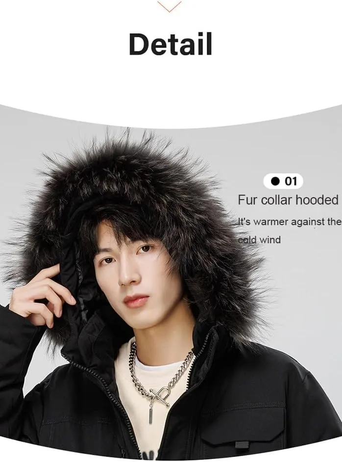 Unisex Winter Duck Down Puffer Jacket Ski Hooded Parka Windbreaker Outwear Waterproof Pockets Coat S-3XL