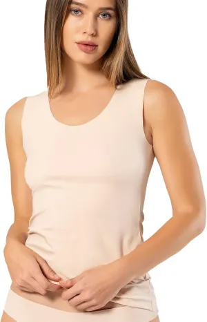 VAVONNE Pima Cotton Tank Tops for Women, Laser Cut Basic Scoop Neck Camisole Undershirt