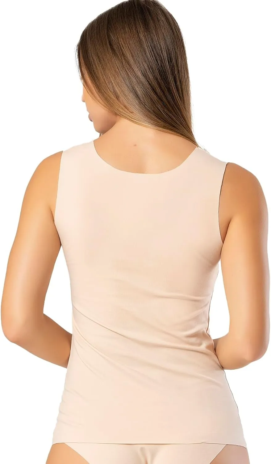 VAVONNE Pima Cotton Tank Tops for Women, Laser Cut Basic Scoop Neck Camisole Undershirt