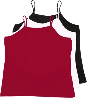 VIKIDEER 3 Pack Camisole for Women Plus Size Basic Undershirt Spaghetti Strap Cami Tank Top