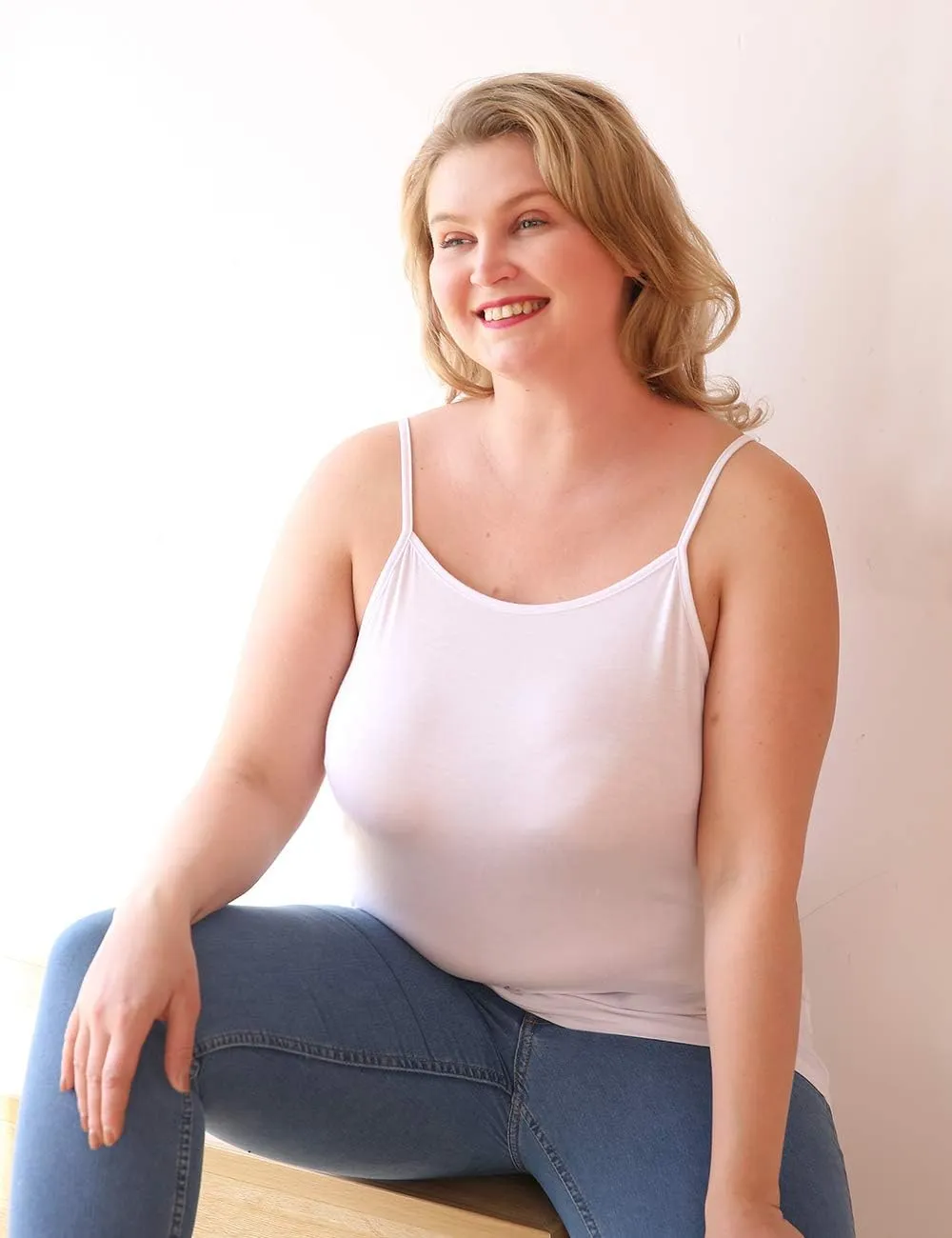 VIKIDEER 3 Pack Camisole for Women Plus Size Basic Undershirt Spaghetti Strap Cami Tank Top