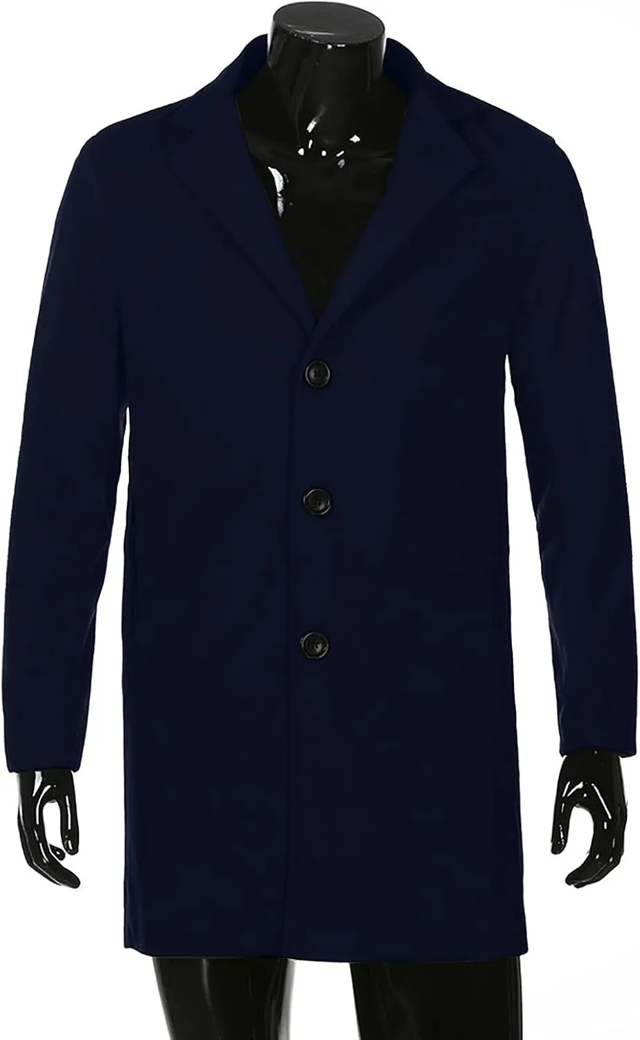 WENKOMG1 Men Winter Slim Coat,Trench Lapel Long Jacket Double Breasted Coat Soft Elegant windbreaker