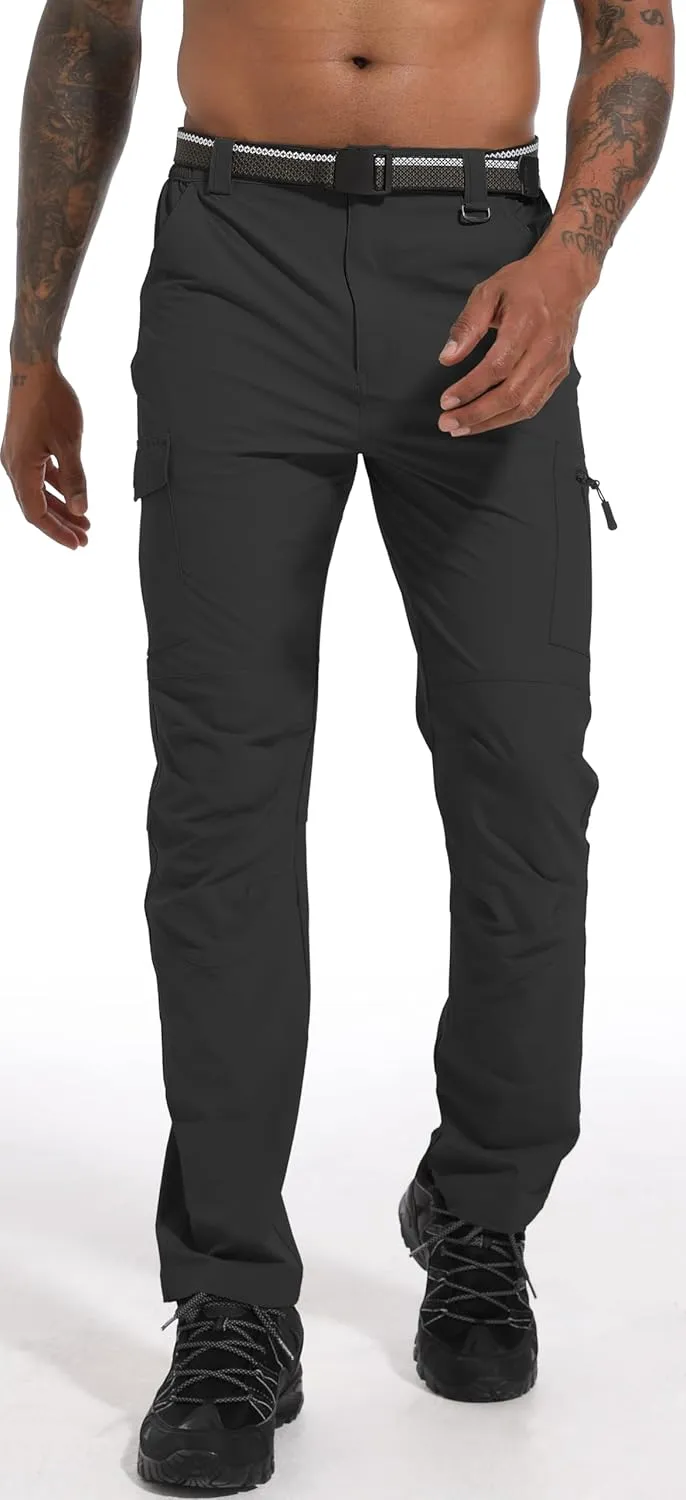 WENRONSTA Men's Hiking Work Cargo Pants Quick-Dry Lightweight Waterproof 6 Pockets Outdoor Mountain Fishing Camping Pants