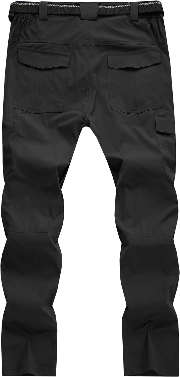 WENRONSTA Men's Hiking Work Cargo Pants Quick-Dry Lightweight Waterproof 6 Pockets Outdoor Mountain Fishing Camping Pants