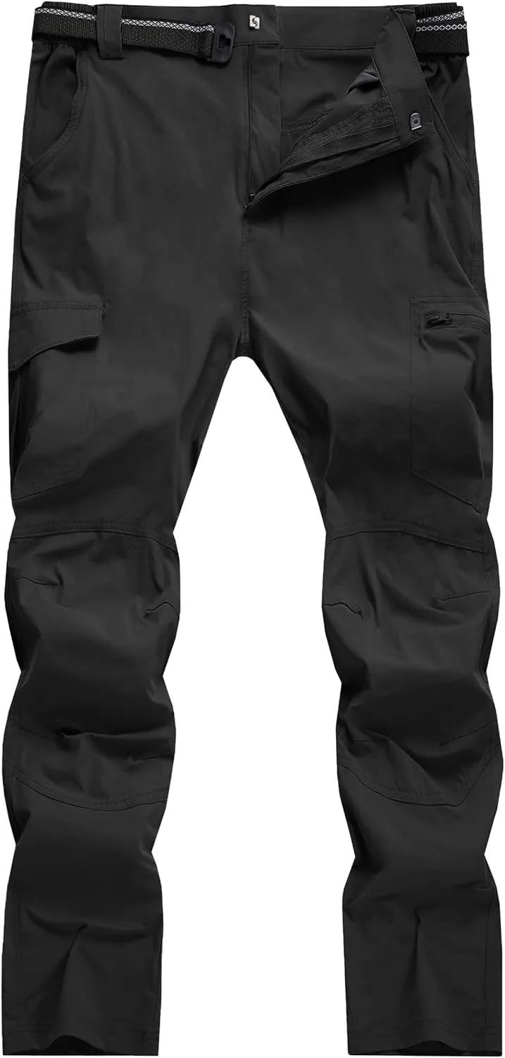 WENRONSTA Men's Hiking Work Cargo Pants Quick-Dry Lightweight Waterproof 6 Pockets Outdoor Mountain Fishing Camping Pants