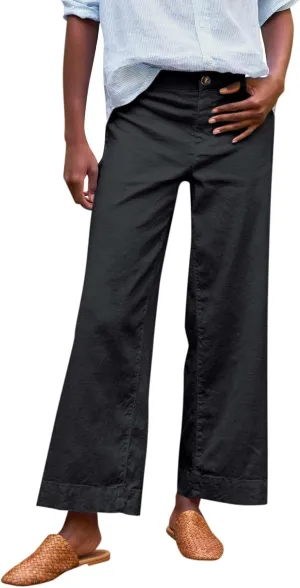 Wide Leg Linen Pants for Women 2025 Trendy Summer Button Zipper Pants High Rise with Pockets Y2K Solid Beach Trousers
