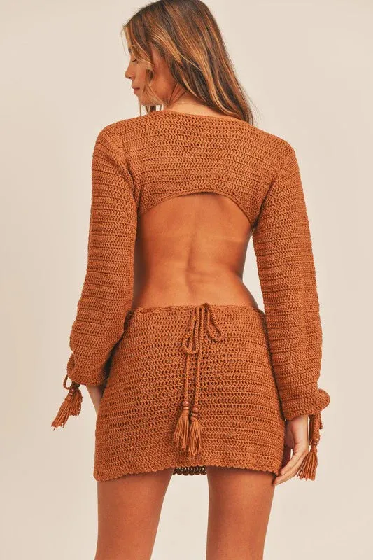 Willow Cutout Crochet Mini Cover-Up Dress