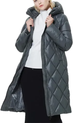 Winter Ladies Quilted Jacket Lengthened Style Padded Parka Thickened Warm Cotton Coat