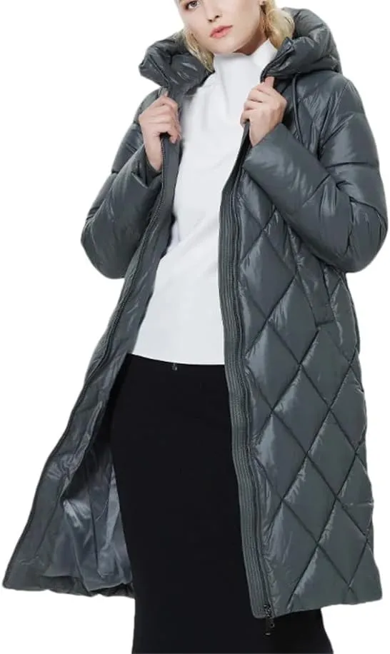 Winter Ladies Quilted Jacket Lengthened Style Padded Parka Thickened Warm Cotton Coat